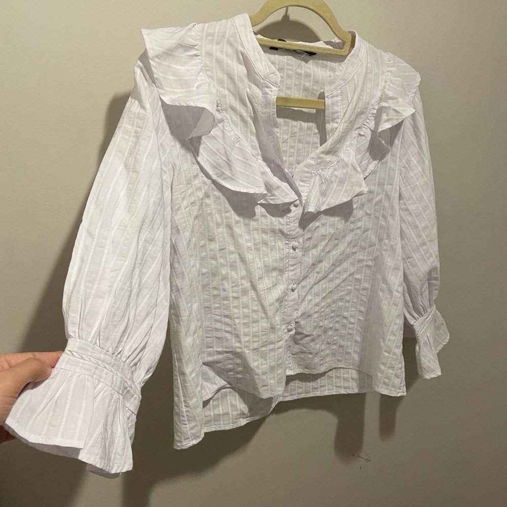 Zara Ruffled Button Down Blouse - image 2